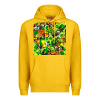 Lemon St. Patrick's Donkey With Shamrock Seamless Premium Hoodie - FaDigitalArtStudio