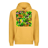 Mustard St. Patrick's Donkey With Shamrock Seamless Premium Hoodie - FaDigitalArtStudio