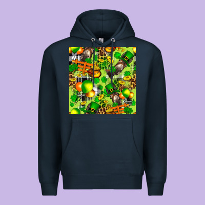 St. Patrick's Donkey With Shamrock Seamless Premium Hoodie Designed By Fadigitalartstudio