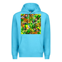 Ocean Blue St. Patrick's Donkey With Shamrock Seamless Premium Hoodie - FaDigitalArtStudio