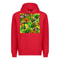 Red St. Patrick's Donkey With Shamrock Seamless Premium Hoodie - FaDigitalArtStudio