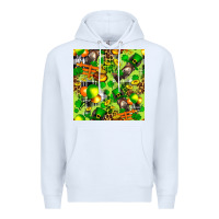 White St. Patrick's Donkey With Shamrock Seamless Premium Hoodie - FaDigitalArtStudio
