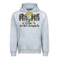 Heather Grey Mama Cita Needs a Margarita Urban Hoodie - CowhideDigitalArt