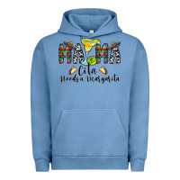 Pigment Pebble Blue Mama Cita Needs a Margarita Urban Hoodie - CowhideDigitalArt