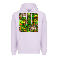 Lilac St. Patrick's Donkey With Leprechaun Hat Seamless Premium Hoodie - FaDigitalArtStudio