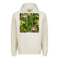 Oatmeal Heather St. Patrick's Donkey With Leprechaun Hat Seamless Premium Hoodie - FaDigitalArtStudio