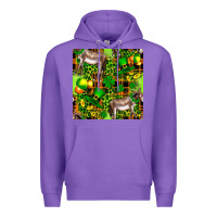 Purple St. Patrick's Donkey With Leprechaun Hat Seamless Premium Hoodie - FaDigitalArtStudio