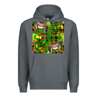 Rock St. Patrick's Donkey With Leprechaun Hat Seamless Premium Hoodie - FaDigitalArtStudio