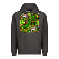 Smoke St. Patrick's Donkey With Leprechaun Hat Seamless Premium Hoodie - FaDigitalArtStudio