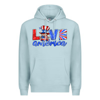Blue Mist love america gnome Premium Hoodie - HRA Design Shop
