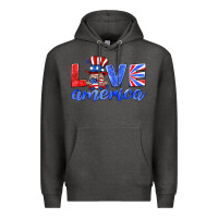 Charcoal Heather love america gnome Premium Hoodie - HRA Design Shop