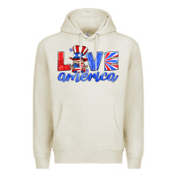 Oatmeal Heather love america gnome Premium Hoodie - HRA Design Shop