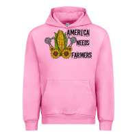 Fuchsia Pink america needs farmers Urban Hoodie - CowhideDigitalArt