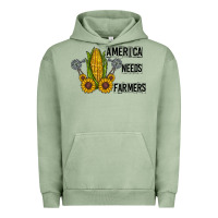 Pigment Oil Green america needs farmers Urban Hoodie - CowhideDigitalArt