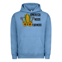 Pigment Pebble Blue america needs farmers Urban Hoodie - CowhideDigitalArt