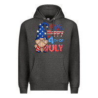Charcoal Heather happy 4th of july gnome Premium Hoodie - HRA Design Shop