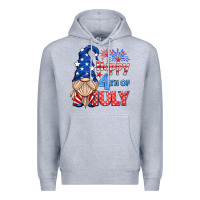 Heather Grey happy 4th of july gnome Premium Hoodie - HRA Design Shop