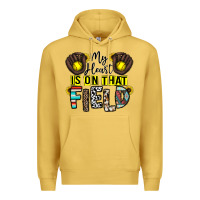Antique Gold my heart is on that field Premium Hoodie - CowhideDigitalArt