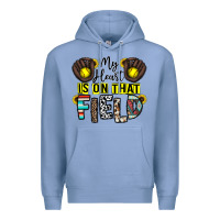 Colony Blue my heart is on that field Premium Hoodie - CowhideDigitalArt
