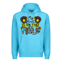 Ocean Blue my heart is on that field Premium Hoodie - CowhideDigitalArt