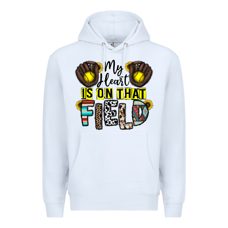 My Heart Is On That Field Premium Hoodie by CowhideDigitalArt | Teevron