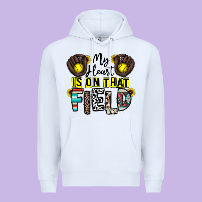 My Heart Is On That Field Premium Hoodie Designed By Cowhidedigitalart