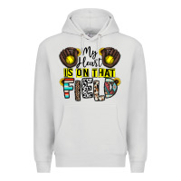 Dove Grey my heart is on that field Premium Hoodie - CowhideDigitalArt