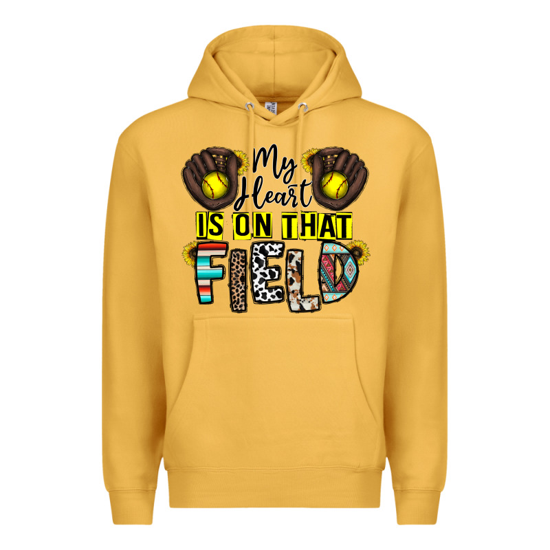 My Heart Is On That Field Premium Hoodie by CowhideDigitalArt | Teevron