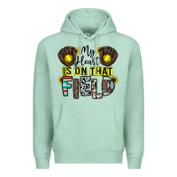 Seafoam my heart is on that field Premium Hoodie - CowhideDigitalArt