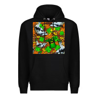 Black St patricks  duck with leprechaun hat  seamless Premium Hoodie - FaDigitalArtStudio