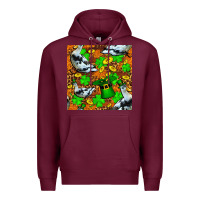 Burgundy St patricks  duck with leprechaun hat  seamless Premium Hoodie - FaDigitalArtStudio