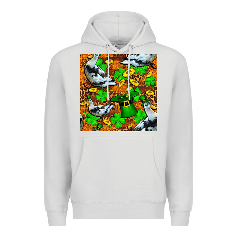 St Patricks  Duck With Leprechaun Hat  Seamless Premium Hoodie by FaDigitalArtStudio | Teevron