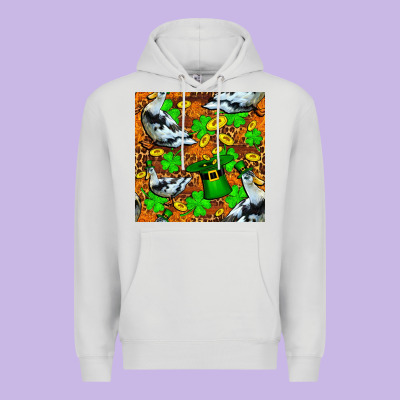 St Patricks  Duck With Leprechaun Hat  Seamless Premium Hoodie Designed By Fadigitalartstudio