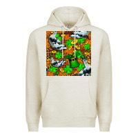 Oatmeal Heather St patricks  duck with leprechaun hat  seamless Premium Hoodie - FaDigitalArtStudio