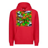 Red St patricks  duck with leprechaun hat  seamless Premium Hoodie - FaDigitalArtStudio