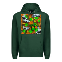 Sports Green St patricks  duck with leprechaun hat  seamless Premium Hoodie - FaDigitalArtStudio