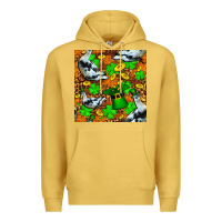 Antique Gold St patricks  duck with leprechaun hat  seamless Premium Hoodie - FaDigitalArtStudio