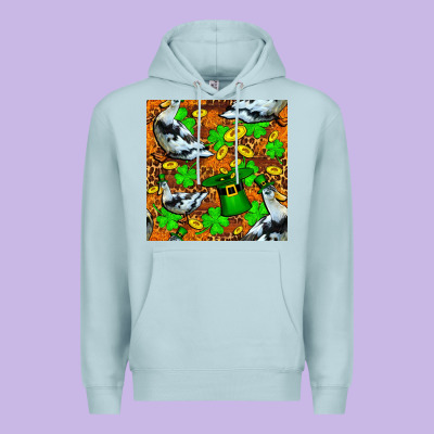 St Patricks  Duck With Leprechaun Hat  Seamless Premium Hoodie Designed By Fadigitalartstudio