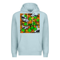 Blue Mist St patricks  duck with leprechaun hat  seamless Premium Hoodie - FaDigitalArtStudio