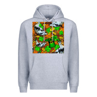 Heather Grey St patricks  duck with leprechaun hat  seamless Premium Hoodie - FaDigitalArtStudio