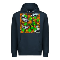 Navy St patricks  duck with leprechaun hat  seamless Premium Hoodie - FaDigitalArtStudio