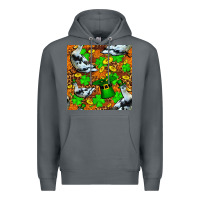 Rock St patricks  duck with leprechaun hat  seamless Premium Hoodie - FaDigitalArtStudio