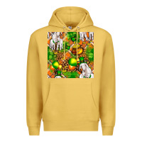 Antique Gold St patricks  goat family with balloons seamless Premium Hoodie - FaDigitalArtStudio