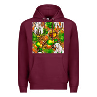 Burgundy St patricks  goat family with balloons seamless Premium Hoodie - FaDigitalArtStudio