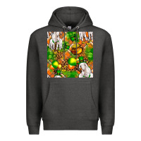 Charcoal Heather St patricks  goat family with balloons seamless Premium Hoodie - FaDigitalArtStudio