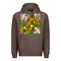 Coffee St patricks  goat family with balloons seamless Premium Hoodie - FaDigitalArtStudio