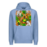 Colony Blue St patricks  goat family with balloons seamless Premium Hoodie - FaDigitalArtStudio