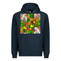Navy St patricks  goat family with balloons seamless Premium Hoodie - FaDigitalArtStudio