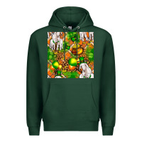 Sports Green St patricks  goat family with balloons seamless Premium Hoodie - FaDigitalArtStudio