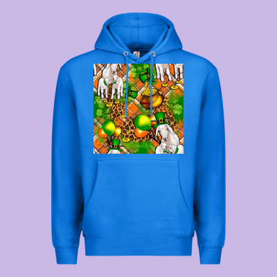 St Patricks  Goat Family With Balloons Seamless Premium Hoodie Designed By Fadigitalartstudio